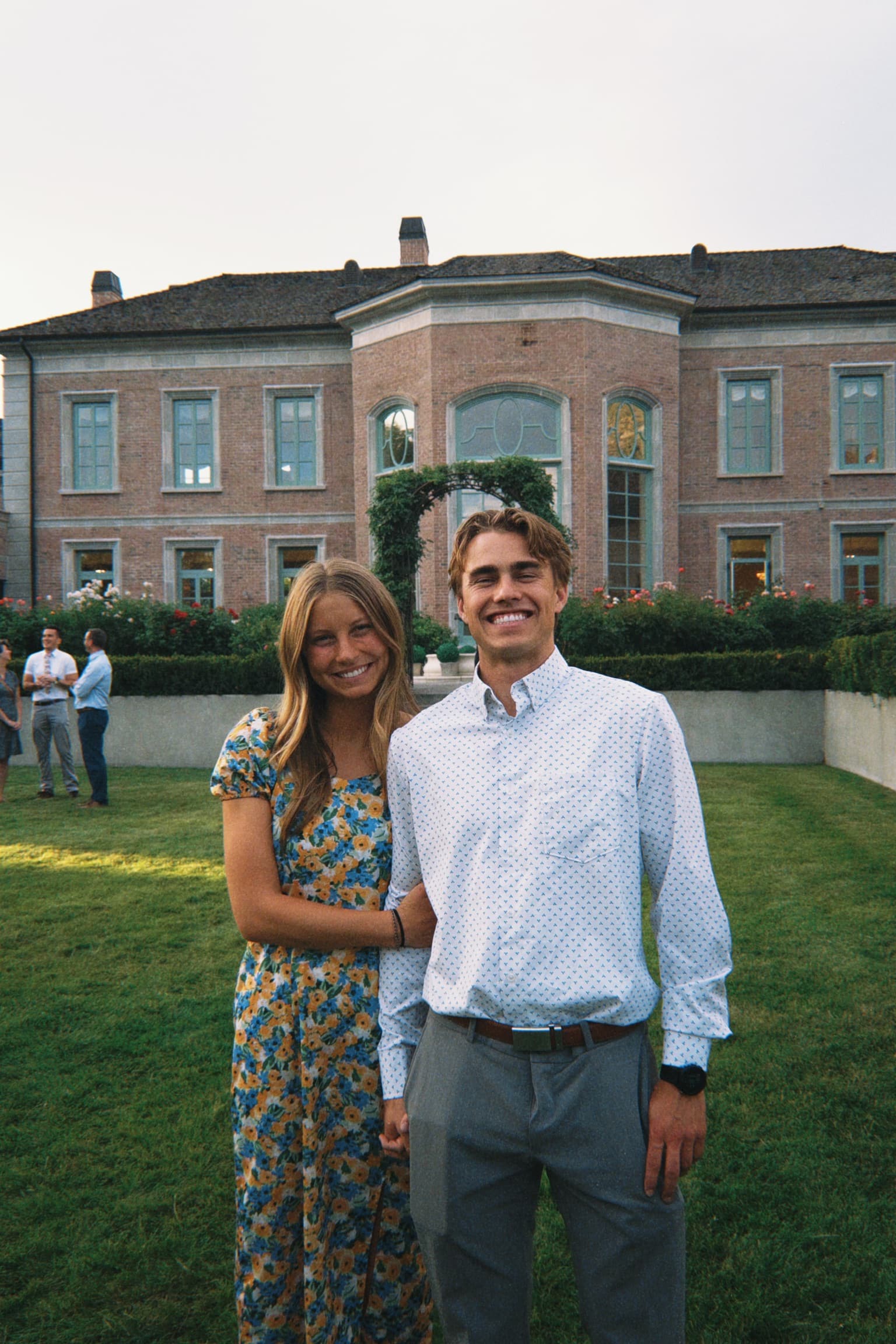 Carson and Courtney dressed up at a formal event